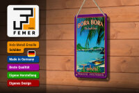 Blechschild Reise 12x18 cm Bora Bora Tahiti Meer Strand Deko Schild