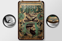 Blechschild Hinweis 12x18 cm Barber Shop Shave and cut Deko Schild