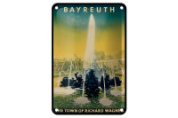 Blechschild Reise 12x18 cm Bayreuth the town of Richard Wagner Deko Schild