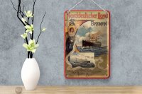 Blechschild Reise 12x18 cm Norddeutscher Lloyd Bremen Schiffe Schild