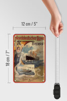 Blechschild Reise 12x18 cm Norddeutscher Lloyd Bremen Schiffe Schild