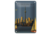 Blechschild Reise 12x18 cm Toronto Canada Blick auf die Stadt Deko Schild