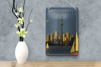 Blechschild Reise 12x18 cm Toronto Canada Blick auf die Stadt Deko Schild