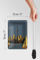 Blechschild Reise 12x18 cm Toronto Canada Blick auf die Stadt Deko Schild