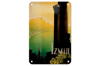 Blechschild Reise 12x18 cm Izmir Türkei Wasser Säulen Deko Schild