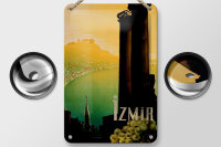 Blechschild Reise 12x18 cm Izmir Türkei Wasser Säulen Deko Schild