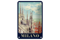 Blechschild Reise 12x18 cm Milano Italien Kathedrale Deko Schild