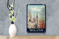 Blechschild Reise 12x18 cm Milano Italien Kathedrale Deko Schild