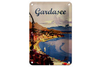 Blechschild Reise 12x18 cm Gardasee Italien Strand Deko Schild