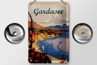 Blechschild Reise 12x18 cm Gardasee Italien Strand Deko Schild