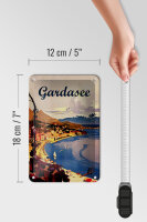 Blechschild Reise 12x18 cm Gardasee Italien Strand Deko Schild