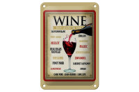 Blechschild Alkohol 12x18 cm wine from around the world Deko Schild