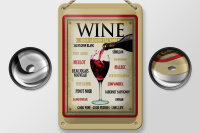 Blechschild Alkohol 12x18 cm wine from around the world Deko Schild