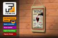 Blechschild Alkohol 12x18 cm wine from around the world Deko Schild