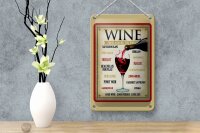 Blechschild Alkohol 12x18 cm wine from around the world Deko Schild