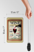 Blechschild Alkohol 12x18 cm wine from around the world Deko Schild