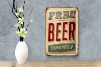 Blechschild Alkohol 12x18 cm free beer tomorrow Deko Schild