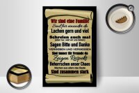 Holzschild Spruch 12x18cm wir sind eine Familie zusammen