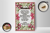 Holzschild Spruch 12x18cm Mama Chef Koch Friseur Blumen
