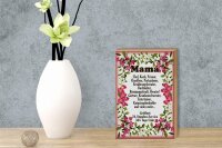 Holzschild Spruch 12x18cm Mama Chef Koch Friseur Blumen