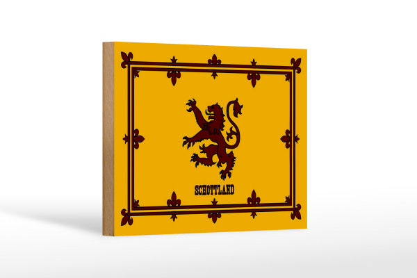 Holzschild Flagge 18x12cm Schottland Königswappen