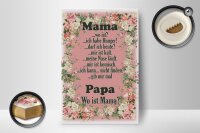 Holzschild Spruch 12x18cm Mama ich habe Hunger ist kalt