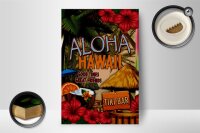 Holzschild Hawaii 12x18cm Aloha Tiki Bar good times great
