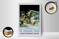 Holzschild Reise 12x18 cm St. Johann Tirol Österreich Deko Schild