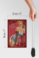 Holzschild Spruch 12x18 cm Be cool Frau mit Martini Deko Schild
