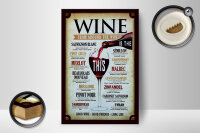 Holzschild Alkohol 12x18 cm Wein Good wine goood friends long life Deko Schild