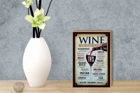 Holzschild Alkohol 12x18 cm Wein Good wine goood friends long life Deko Schild