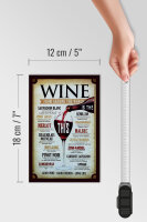 Holzschild Alkohol 12x18 cm Wein Good wine goood friends long life Deko Schild
