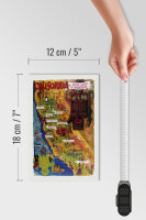 Holzschild Reise 12x18 cm California wine land of America Deko Schild