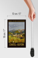 Holzschild Reise 12x18 cm Chemins de fer Paris Lyon Chantel Guyon Deko Schild