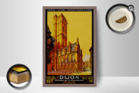 Holzschild Reise 12x18 cm Dijon Capitale de la bourgogne Deko Schild