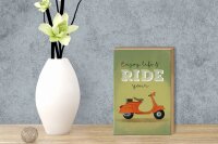 Holzschild Spruch 12x18 cm Enjoy your life and ride your Mofa Deko Schild
