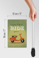 Holzschild Spruch 12x18 cm Enjoy your life and ride your Mofa Deko Schild
