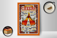 Holzschild Alkohol 12x18 cm How to toast around the World...