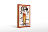 Holzschild Alkohol 12x18 cm How to order a Beer around...