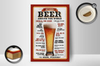 Holzschild Alkohol 12x18 cm How to order a Beer around...