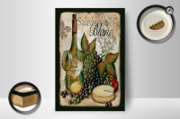 Holzschild Alkohol 12x18 cm Sauvignon Blanc Wein Deko Schild