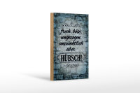 Holzschild Spruch 12x18cm frech böse ungezogen aber hübsch