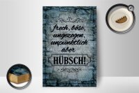 Holzschild Spruch 12x18cm frech böse ungezogen aber hübsch