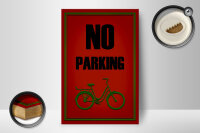Holzschild Parken 12x18cm Fahrrad no parking