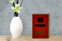 Holzschild Parken 12x18cm Fahrrad no parking