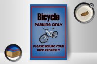 Holzschild Parken 12x18cm Fahrrad Bicycle parking only