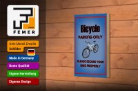 Holzschild Parken 12x18cm Fahrrad Bicycle parking only