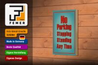 Holzschild Hinweis 12x18cm No Parking stopping standing