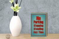 Holzschild Hinweis 12x18cm No Parking stopping standing