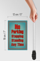 Holzschild Hinweis 12x18cm No Parking stopping standing